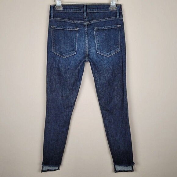 FRAME Size 27 Le Skinny De Jeanne Jeans Crown Heights Dark Blue Step Hem - Picture 5 of 12